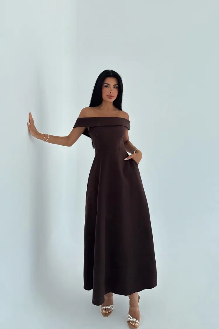 ElegantA-Line Off Shoulder Neck Dress