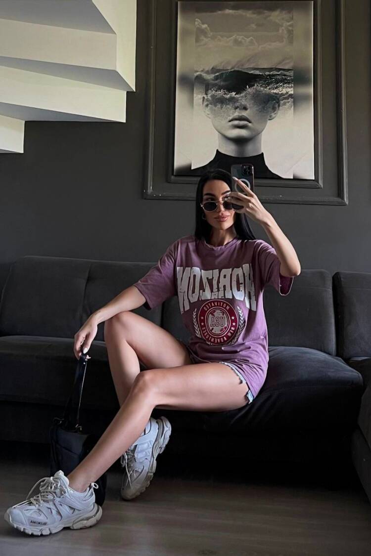 Fuchsia Tshirt Oversized Casual Streetwear