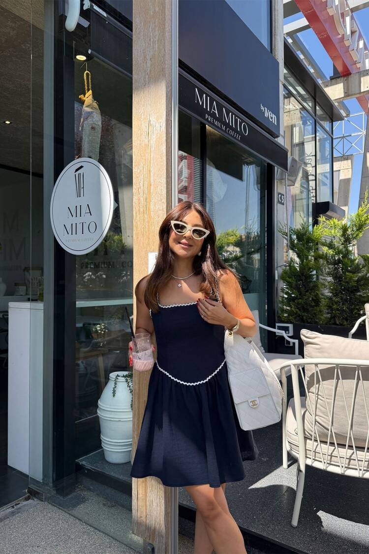 Skater Dress With Square Neck