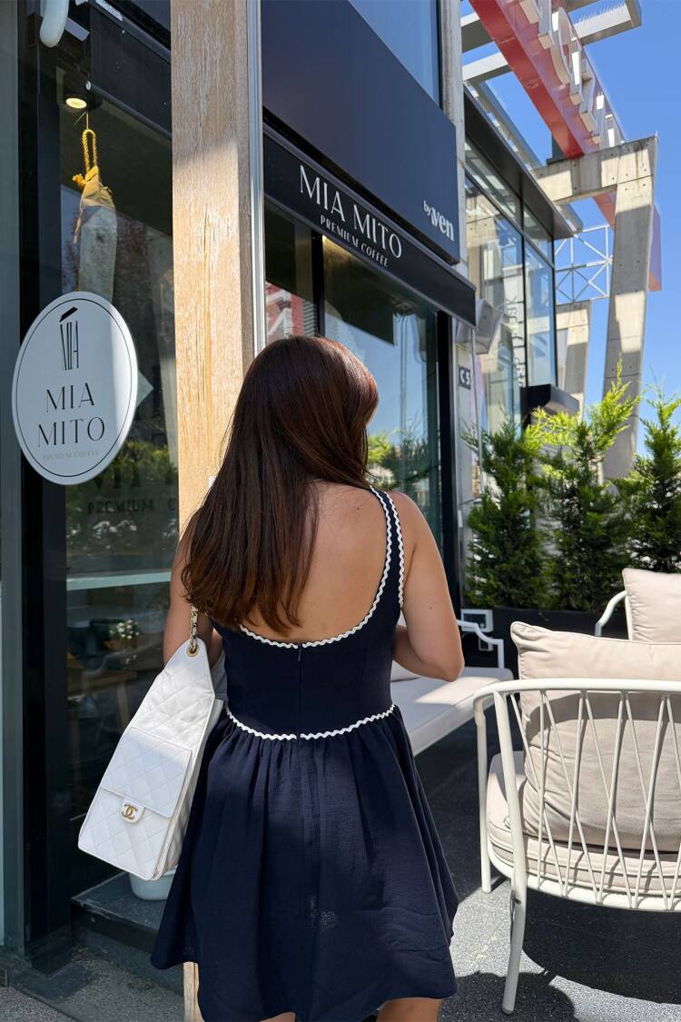 Skater Dress With Square Neck