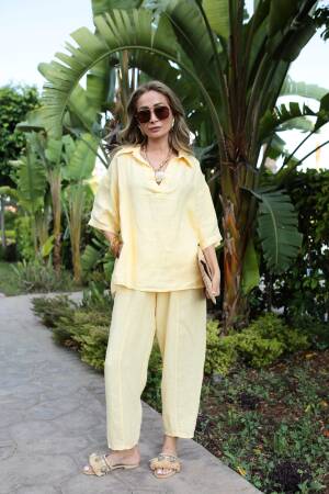 Palazzo Pants With Wide Leg And Mid Waist
