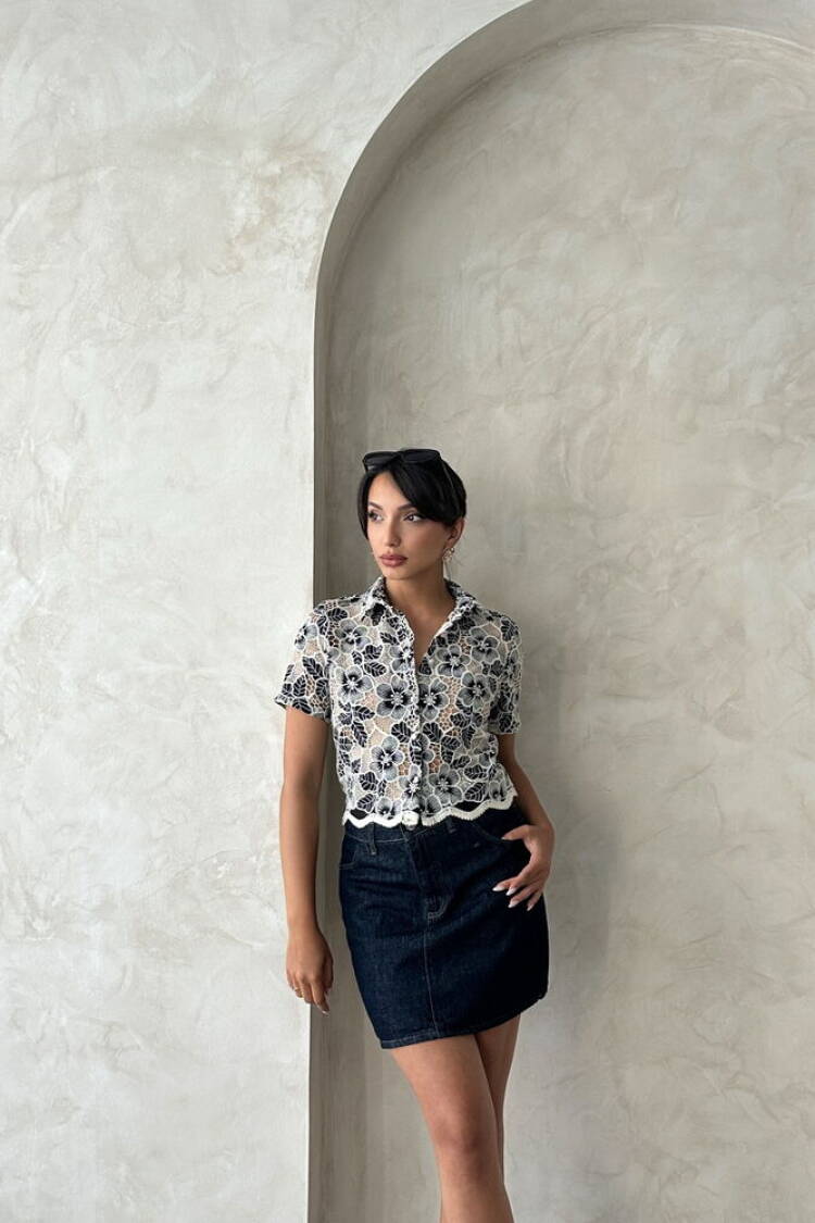 Elegant White Slim Fit Floral Shirt
