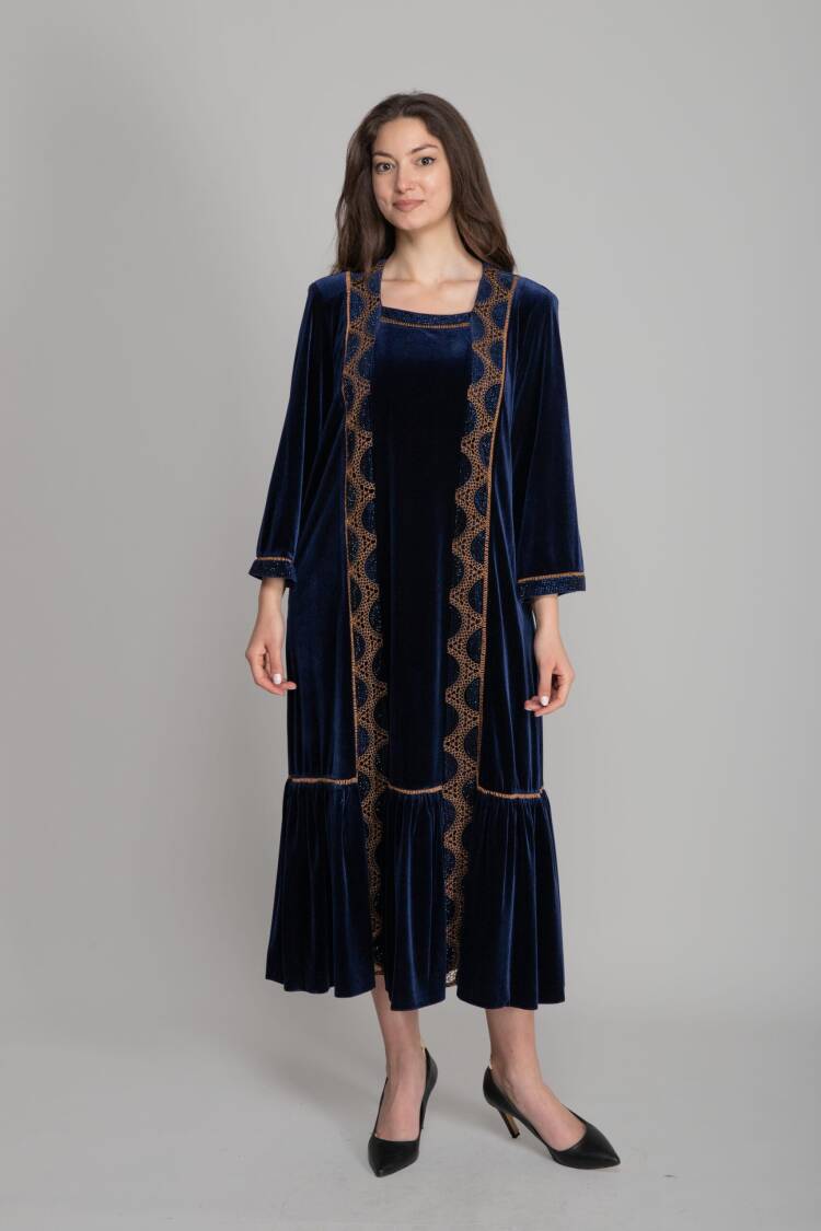 NavyElegant A-Line Midi Dress - Brand: GUMANIZE - Women's Clothing Wholesale - Globality Store