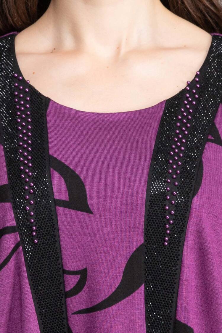 Purple Elegant A-Line Dress With Regular Sleeves