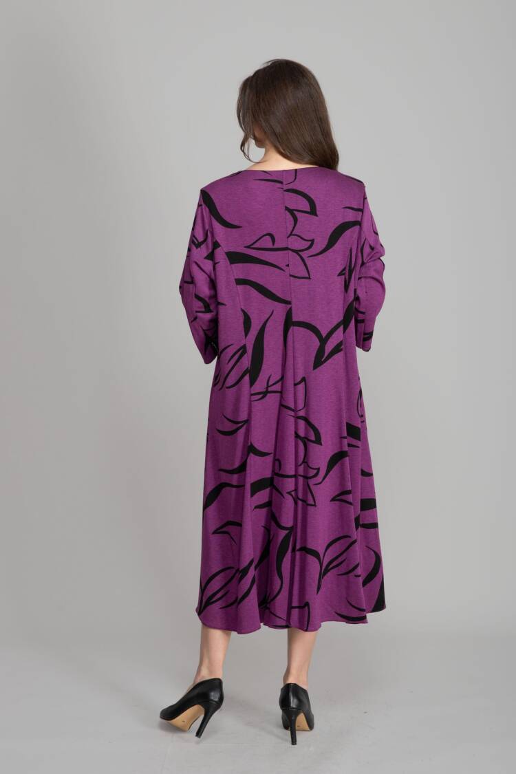 Purple Elegant A-Line Dress With Regular Sleeves