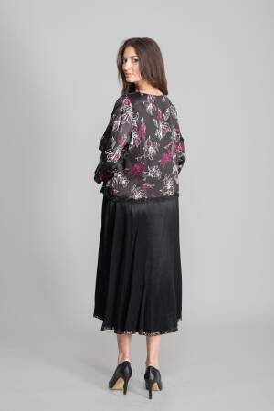 Black Elegant A-Line Midi Dress With 3/4 Sleeves - Brand: GUMANIZE - Women's Clothing Wholesale - Globality Store