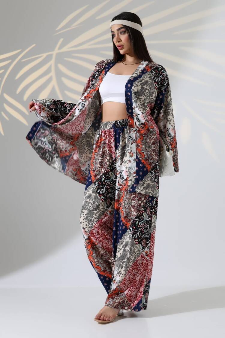 Blue Kimono Oversized Long Sleeve Open Front - Brand: My Jest Fashion - Women's Clothing Wholesale - Globality Store