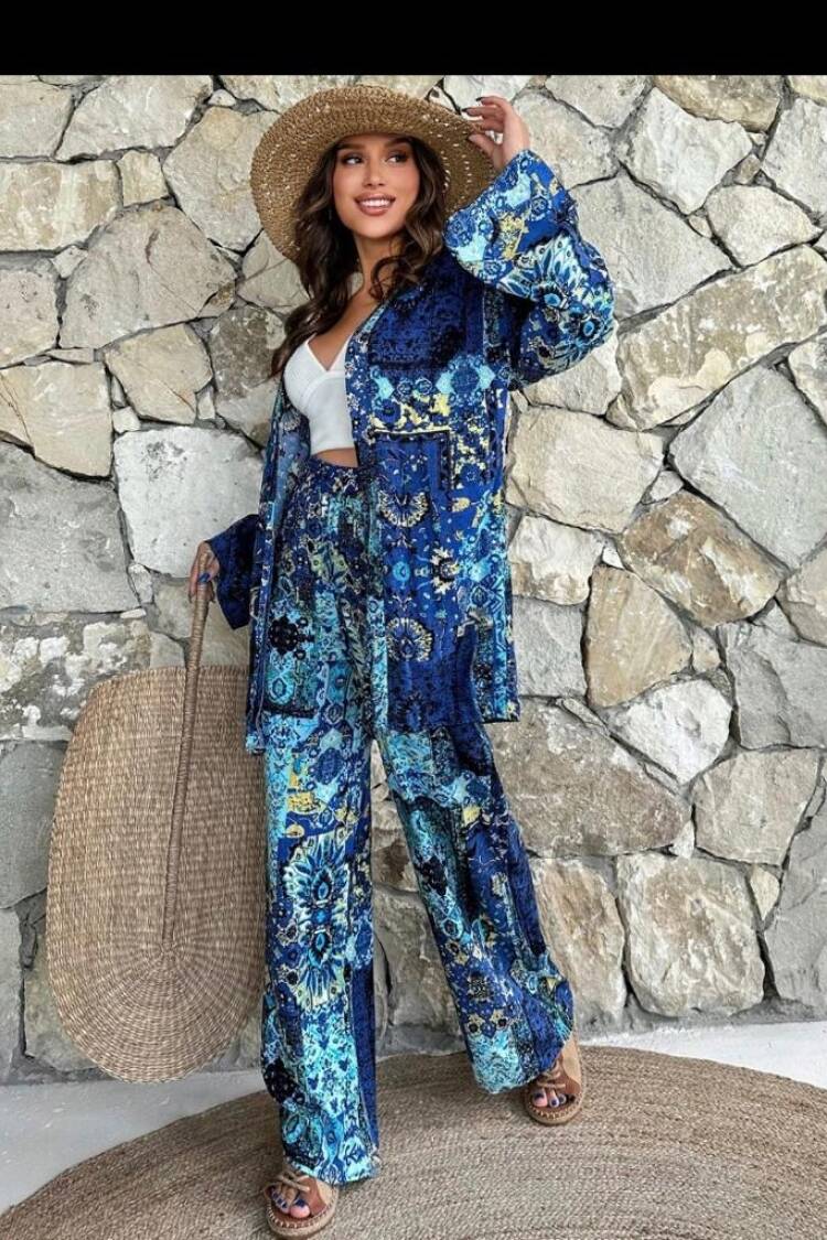 Ethnic Boho Set With Palazzo Pants - Brand: My Jest Fashion - Women's Clothing Wholesale - Globality Store