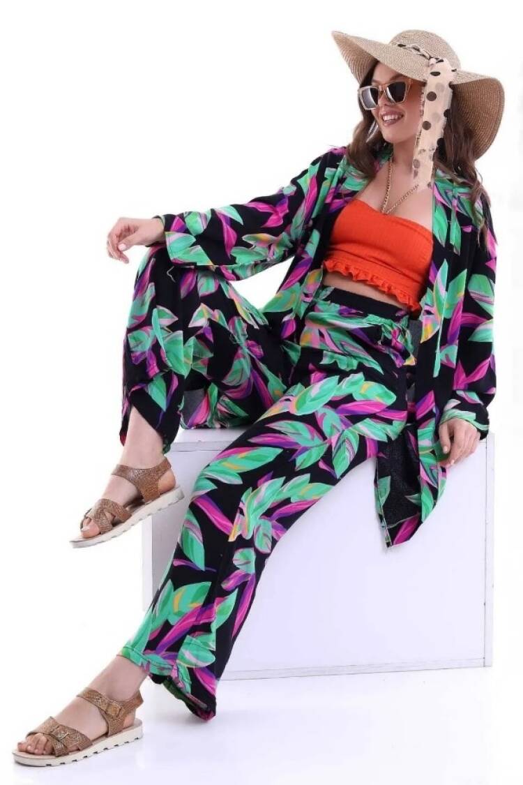 Black Floral Palazzo Set - Brand: My Jest Fashion - Women's Clothing Wholesale - Globality Store