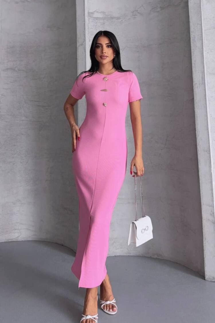 Elegant Floor Length Bodycon Dress - Brand: Fiori - Women's Clothing Wholesale - Globality Store