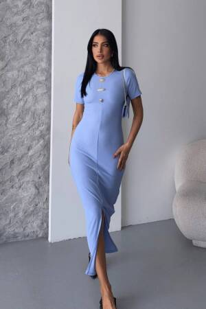 Elegant Bodycon Dress With Short Sleeves - Brand: Fiori - Women's Clothing Wholesale - Globality Store