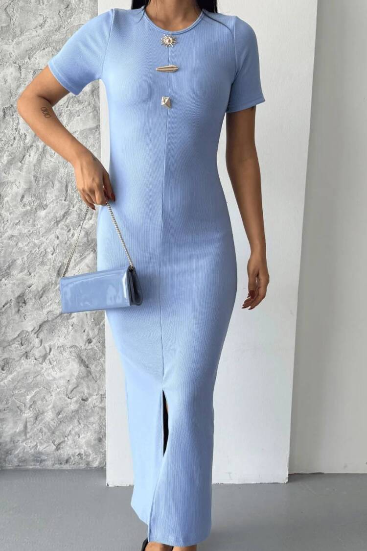 Elegant Bodycon Dress With Short Sleeves