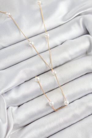 316l Steel Pearl Figured Y Model Gold Color Women Necklace - Brand: Ebijuteri - Women's Clothing Wholesale - Globality Store