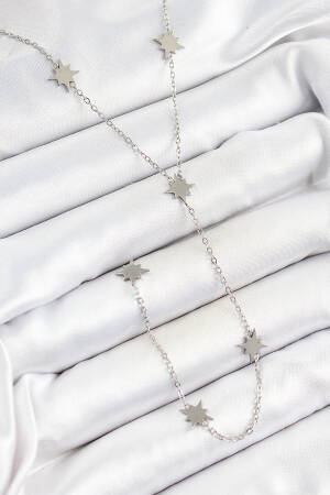 316l Steel Pole Star Figured Y Model Silver Color Women Necklace - Brand: Ebijuteri - Women's Clothing Wholesale - Globality Store