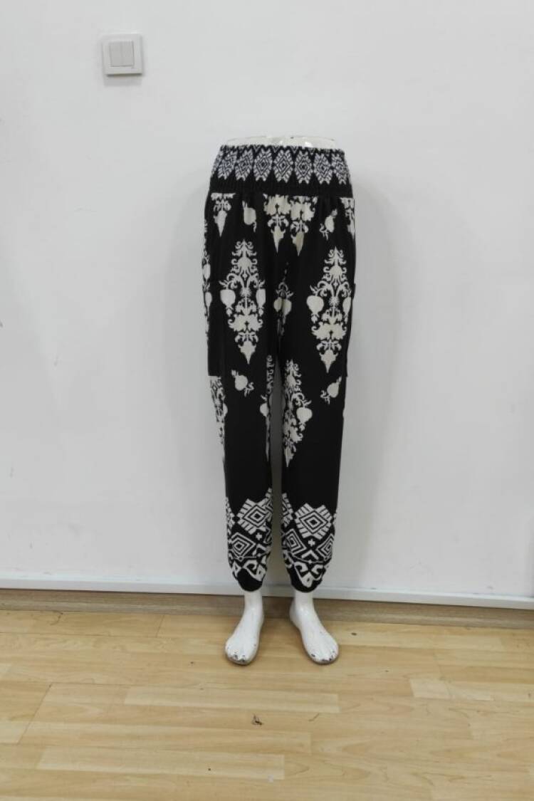 Black Boho Casual Palazzo Pants