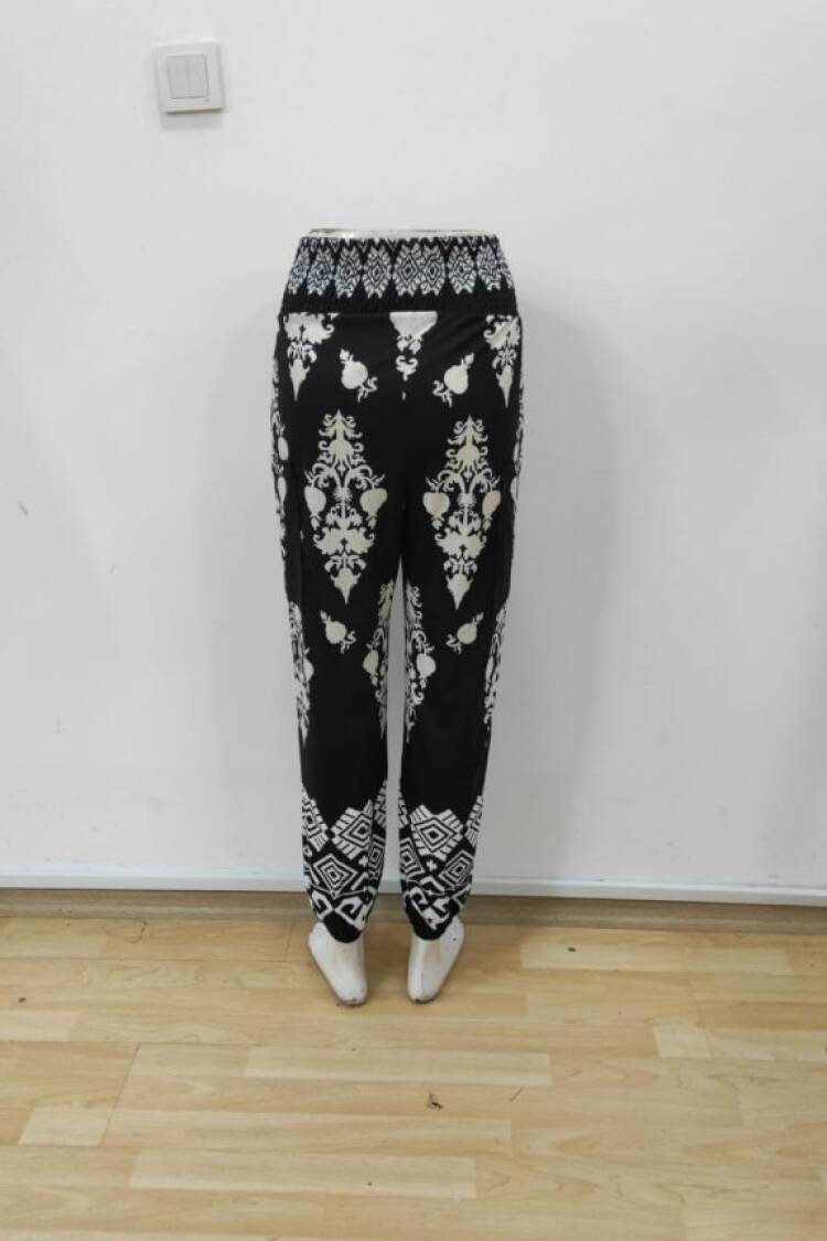 Black Boho Casual Palazzo Pants