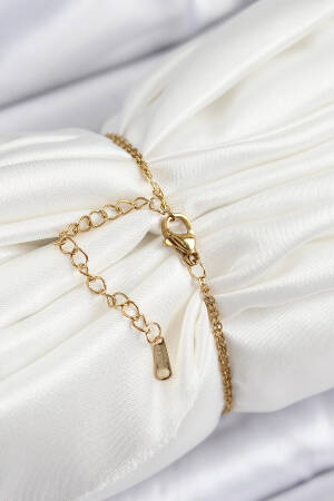 316l Steel Chain Turquoise Enamel Artistic Portrait Pearl Detailed Flower Pattern Gold Color Women Bracelet - Brand: Ebijuteri - Women's Clothing Wholesale - Globality Store