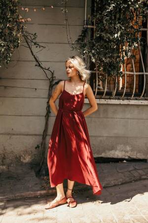 Sleeveless V-Neck Maxi Slip Dress - Brand: Reyon - Women's Clothing Wholesale - Globality Store