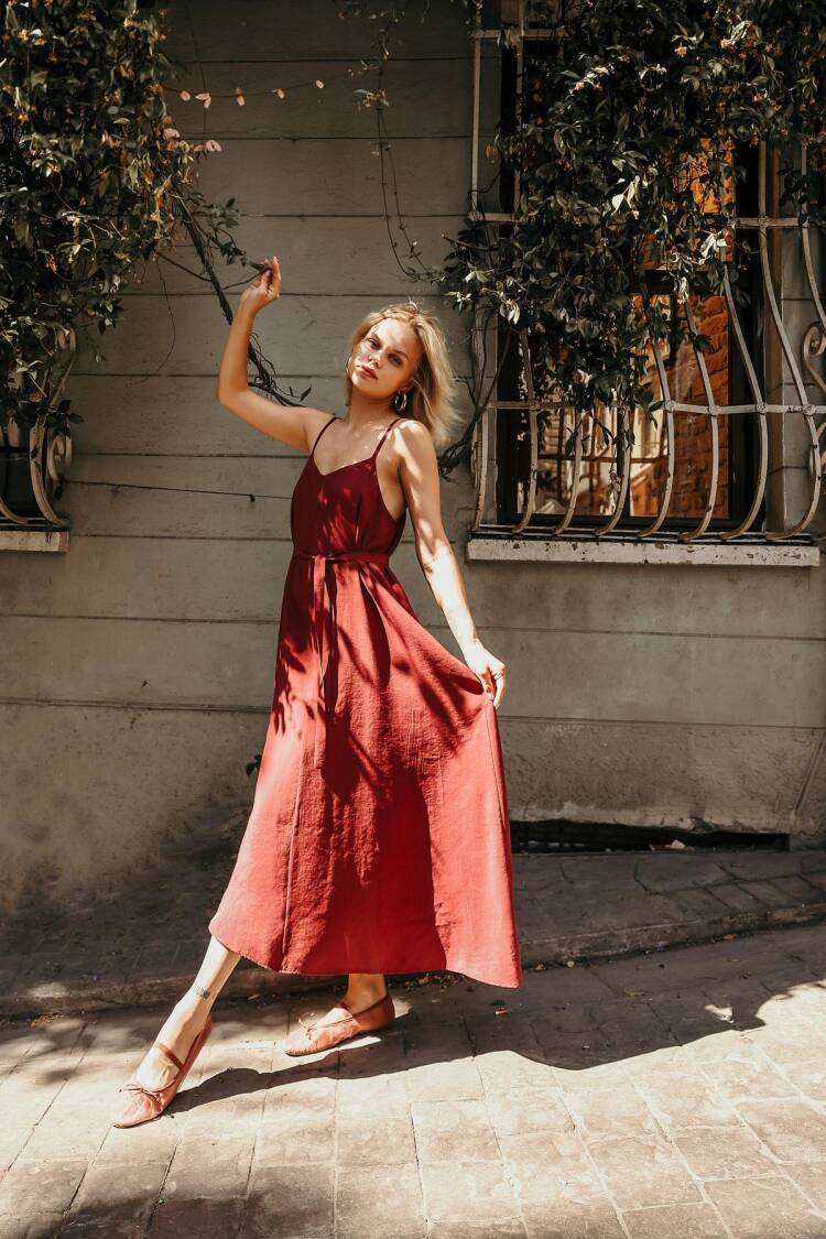 Sleeveless V-Neck Maxi Slip Dress - Brand: Reyon - Women's Clothing Wholesale - Globality Store