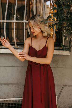 Sleeveless V-Neck Maxi Slip Dress - Brand: Reyon - Women's Clothing Wholesale - Globality Store