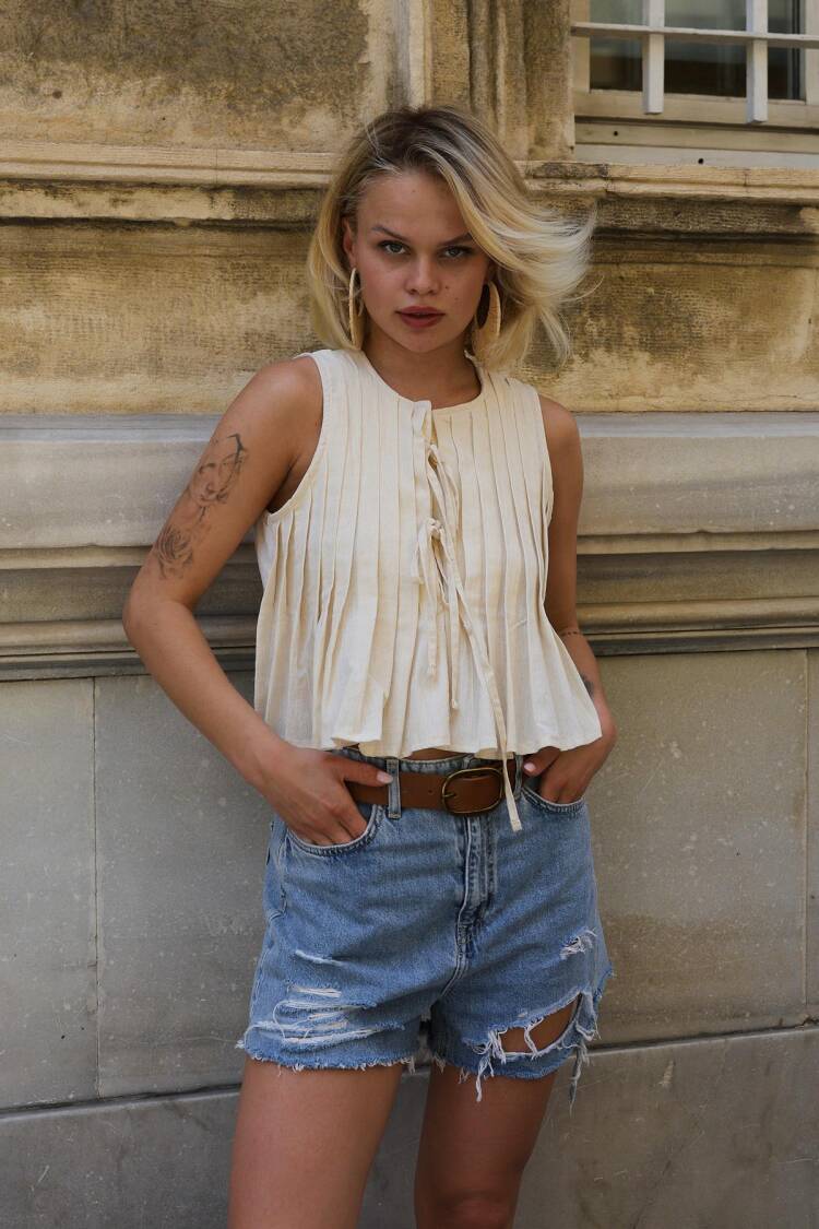 Beige Casual Boho Blouse