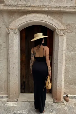 Black Sexy Elegant Sleeveless Slip Dress - Brand: Ezgi Nisantasi - Women's Clothing Wholesale - Globality Store