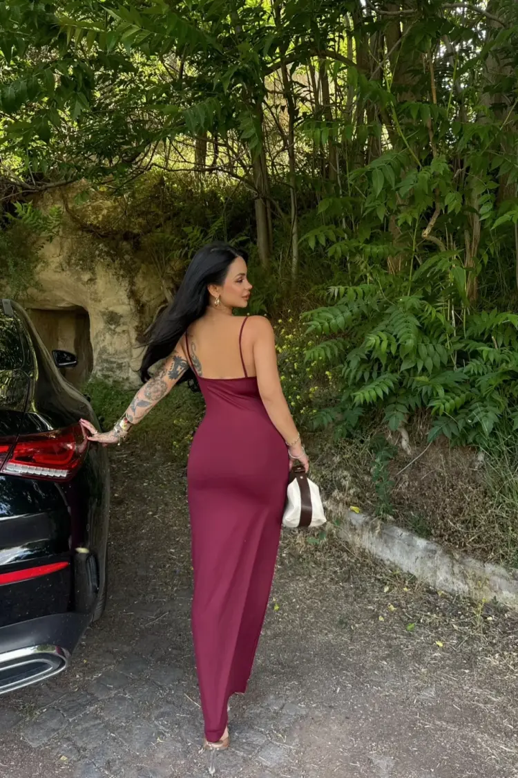 Claret Red Sexy Elegant Formal Glam Dress - Brand: Ezgi Nisantasi - Women's Clothing Wholesale - Globality Store