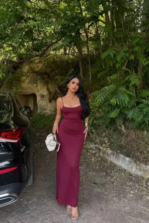 Claret Red Sexy Elegant Formal Glam Dress - Brand: Ezgi Nisantasi - Women's Clothing Wholesale - Globality Store