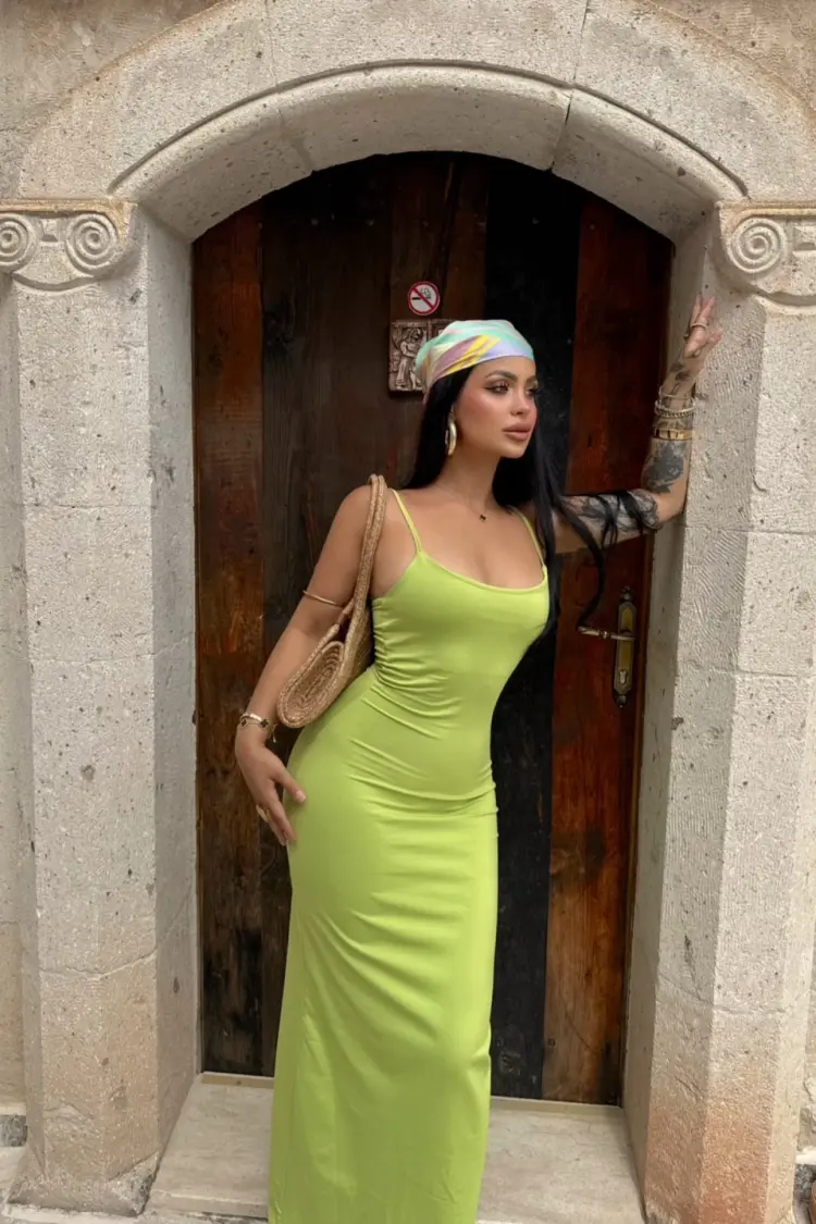 Green Sexy Casual Elegant Formal Slip Dress