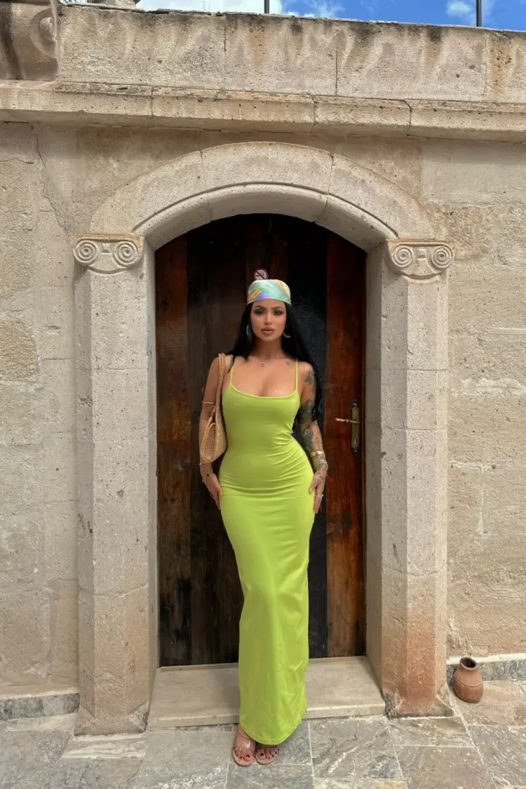 Green Sexy Casual Elegant Formal Slip Dress