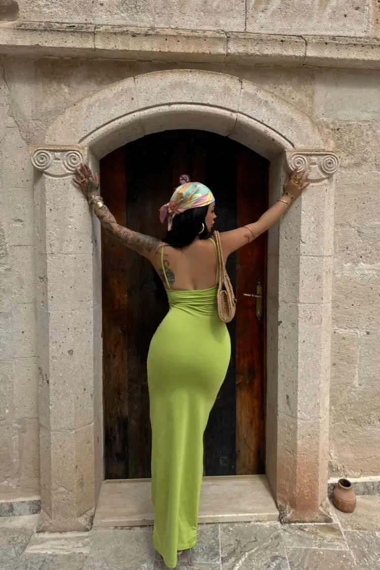 Green Sexy Casual Elegant Formal Slip Dress