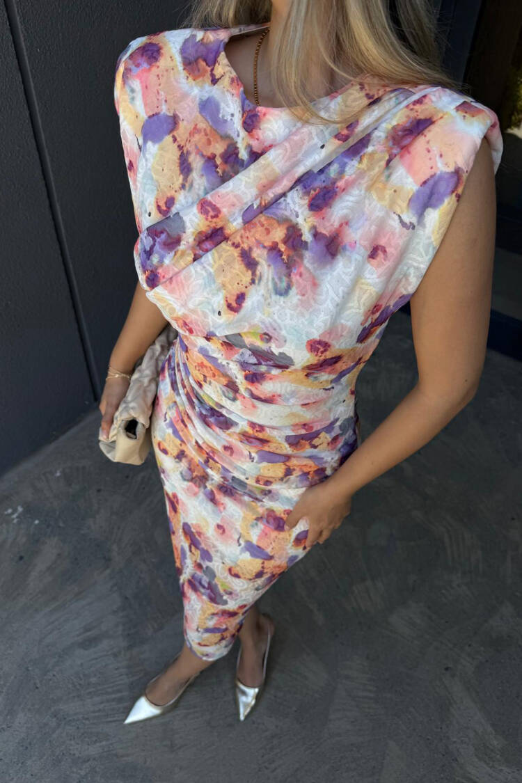 White Elegant Sheath Dress With Cap Sleeves