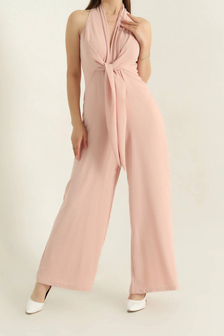 Tailored Jumpsuit With Halter Neck
