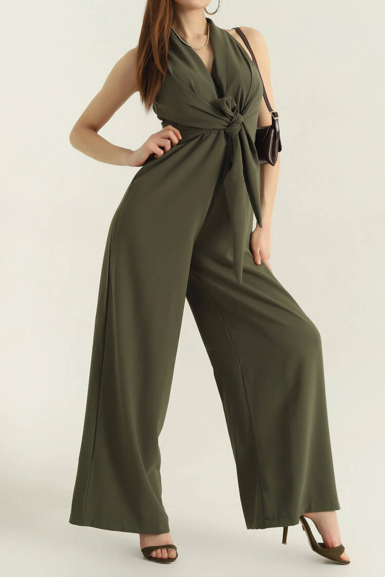 Green Halter Neck Sexy Elegant Jumpsuit