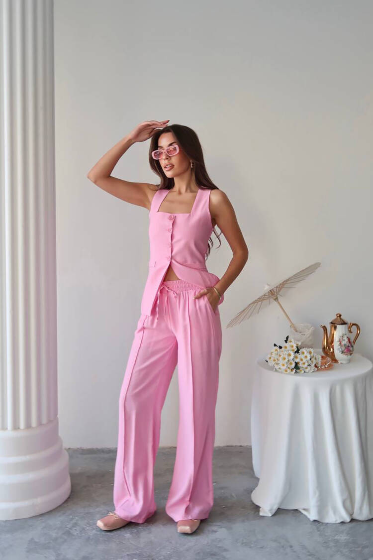 Elegant Casual Set With Palazzo Pants