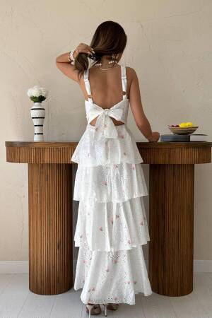 Elegant White Fit And Flare Dress - Brand: Elisa - Women's Clothing Wholesale - Globality Store