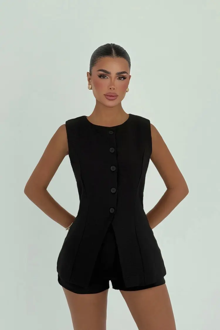 Sexy Formal Set With Fitted Sweat Shorts - Brand: EYYO ATELIER - Women's Clothing Wholesale - Globality Store