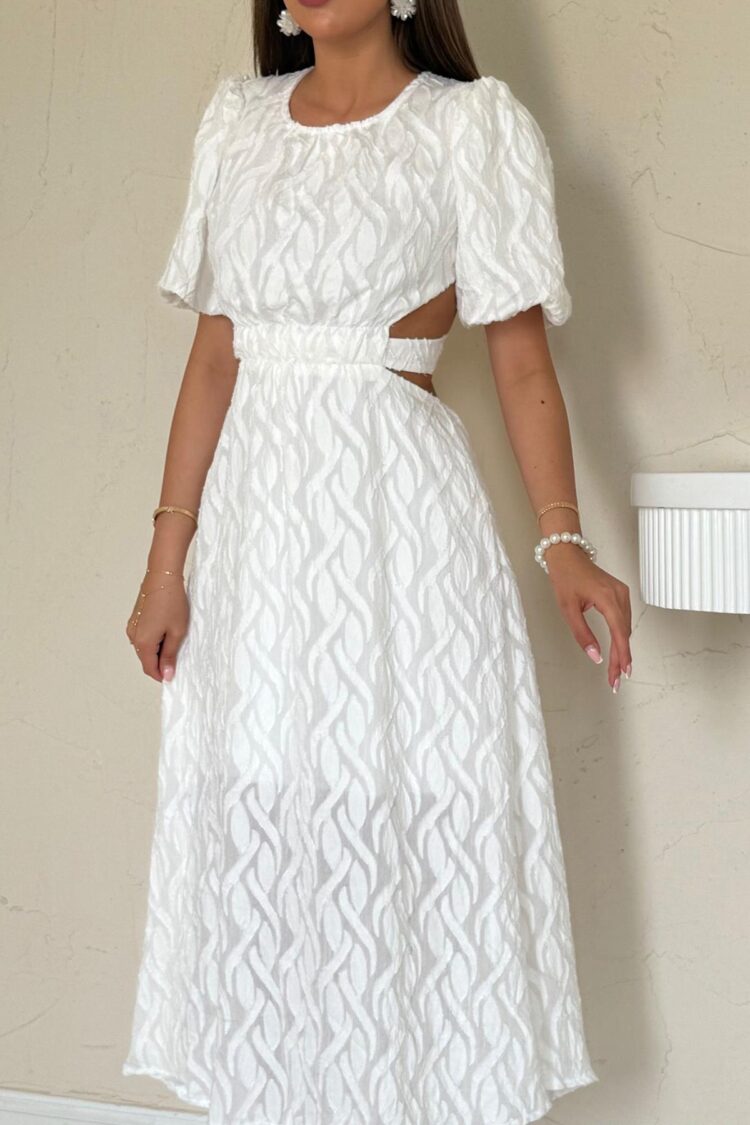 Balloon Sleeve Belted Dress