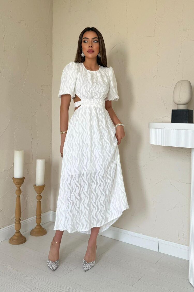 Balloon Sleeve Belted Dress - Brand: Elisa - Women's Clothing Wholesale - Globality Store