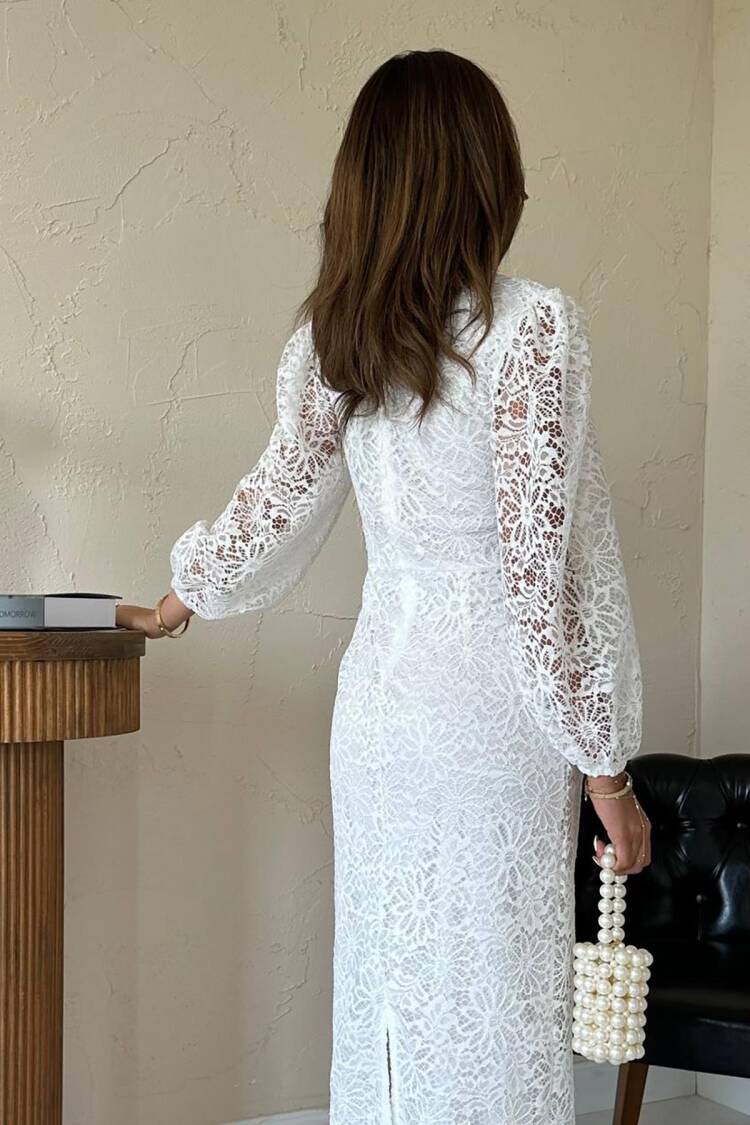 Guipure Detailed Lace Dress
