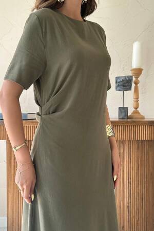 Pleated Crew Neck Dress - Brand: Elisa - Women's Clothing Wholesale - Globality Store
