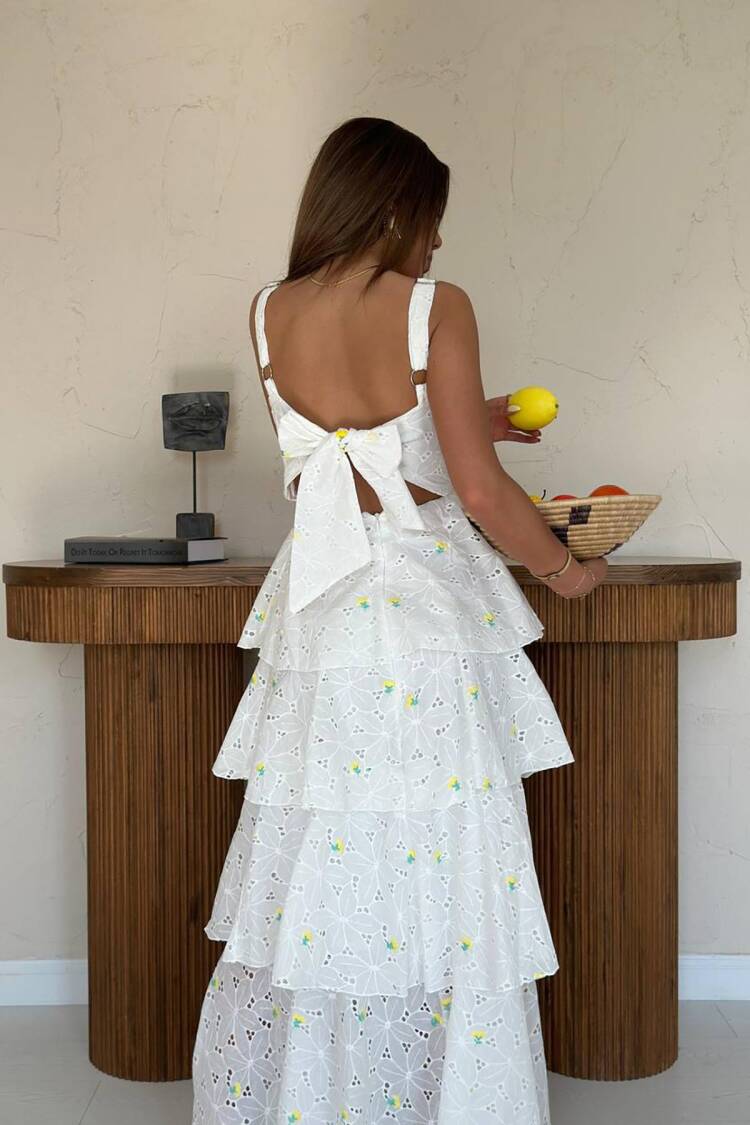 Layered Back Tie Dress