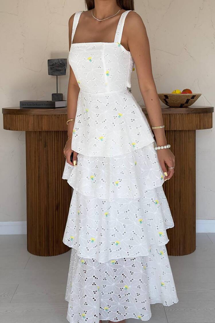 Layered Back Tie Dress