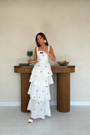 White Fit And Flare Sleeveless Maxi Dress - Brand: Elisa - Women's Clothing Wholesale - Globality Store