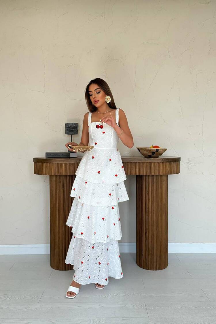 White Fit And Flare Sleeveless Maxi Dress - Brand: Elisa - Women's Clothing Wholesale - Globality Store