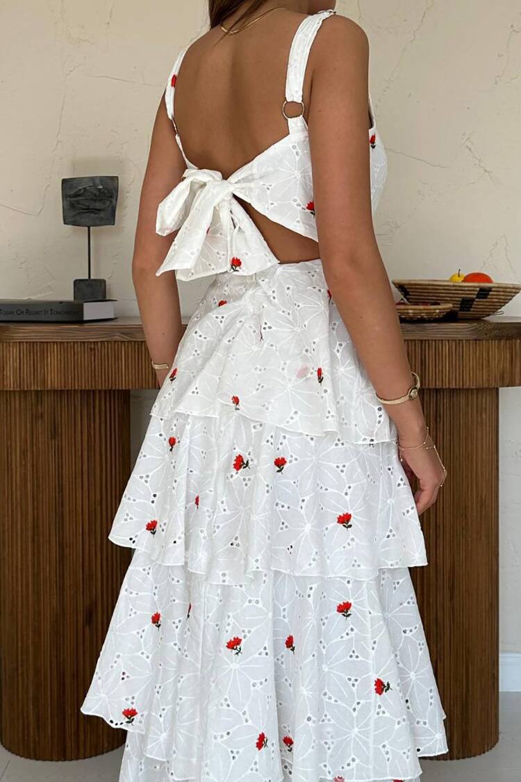 White Fit And Flare Sleeveless Maxi Dress
