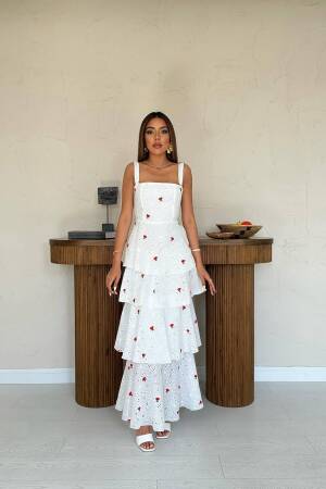 White Fit And Flare Sleeveless Maxi Dress - Brand: Elisa - Women's Clothing Wholesale - Globality Store