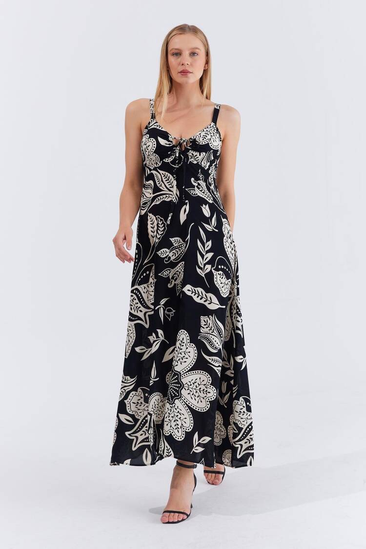 Floral Maxi Slip Dress With Cap Sleeves - Brand: Reyon - Women's Clothing Wholesale - Globality Store