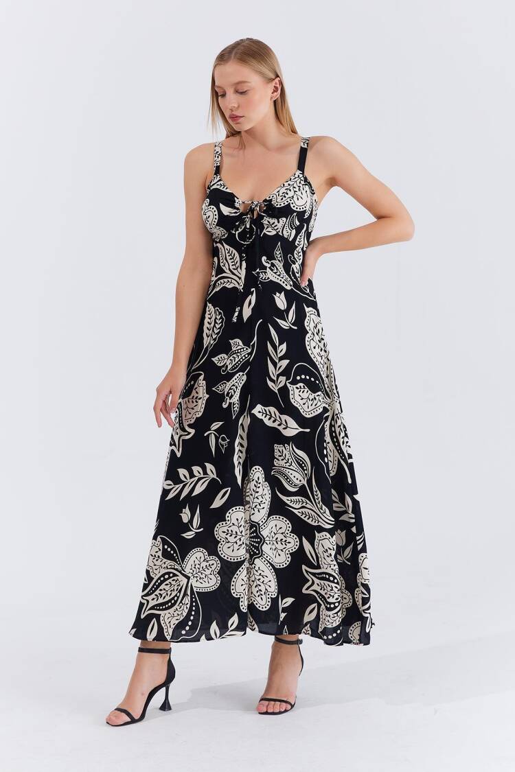 Floral Maxi Slip Dress With Cap Sleeves