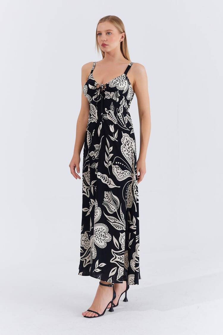 Floral Maxi Slip Dress With Cap Sleeves